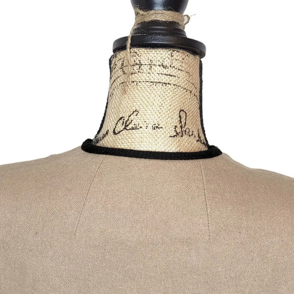 ELLIOTT BASS NEW YORK Women's Vintage Wool Embroidered Trim Jacket Size 8 Beige - Picture 9 of 16